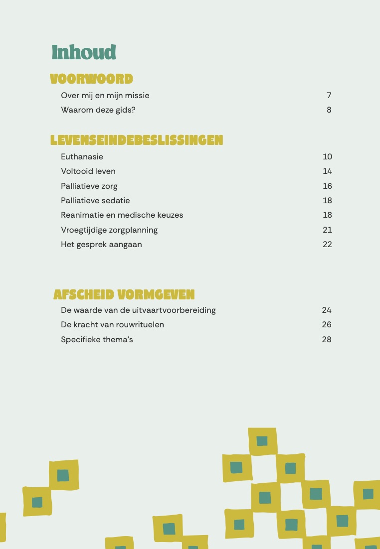 Inhoudsopgave van Einder